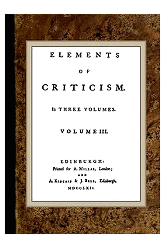 Elements of Criticism, Volume III