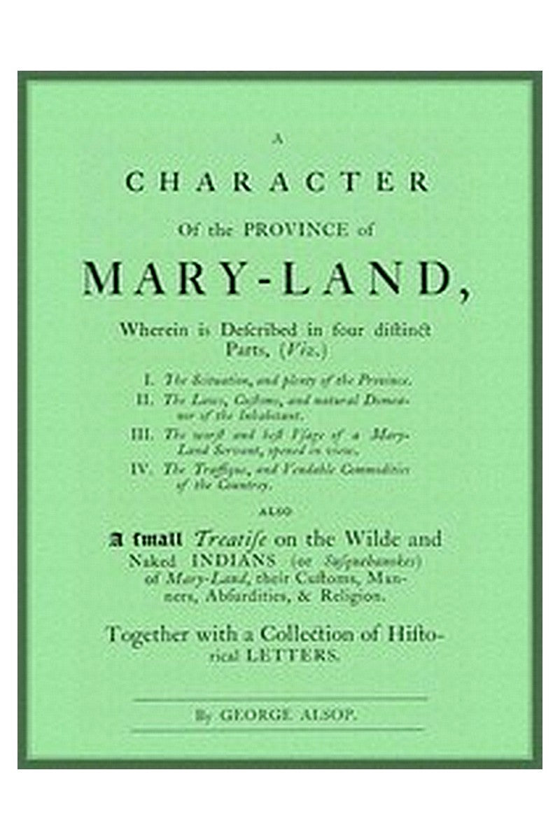 A Character of the Province of Maryland
