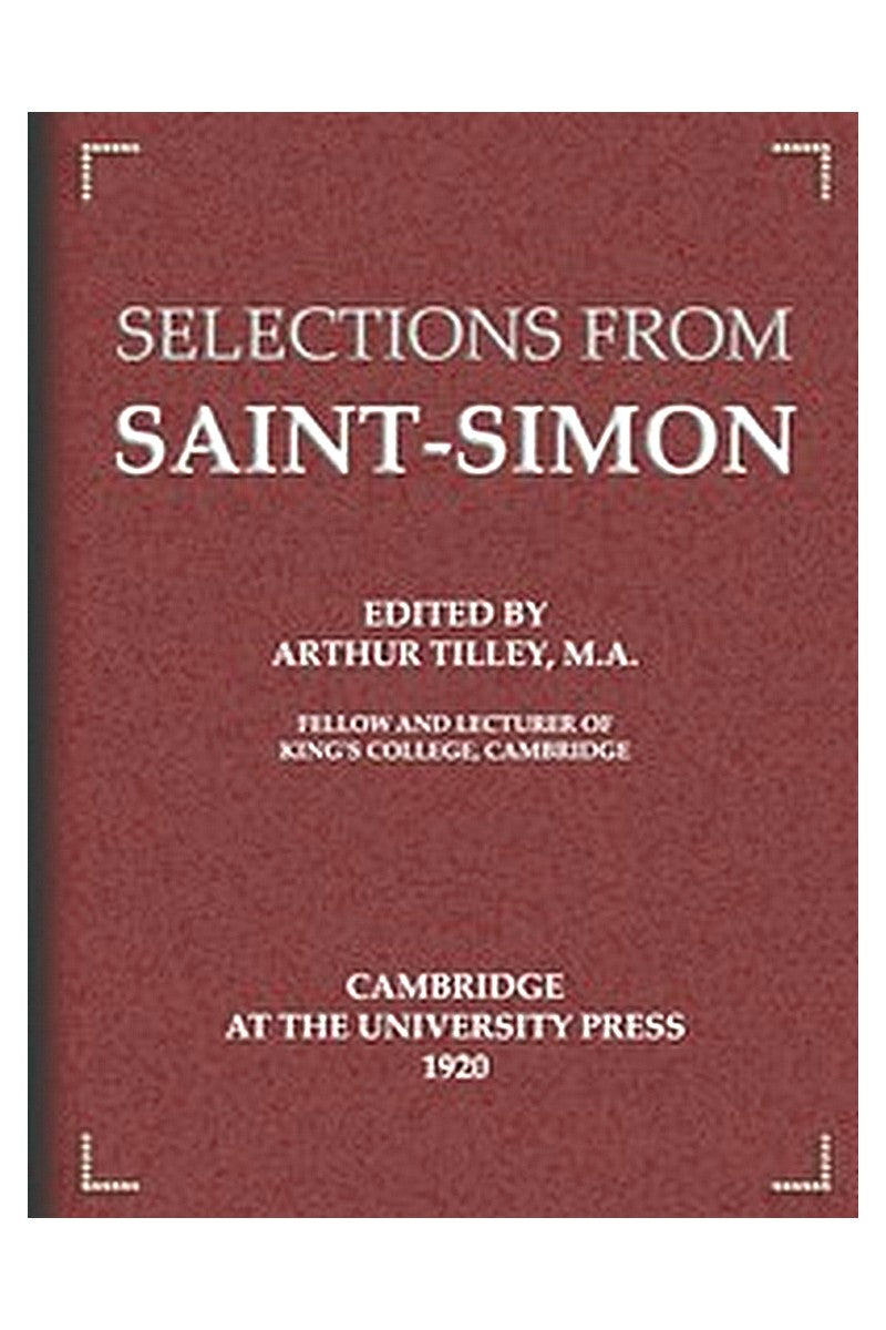 Selections from Saint-Simon