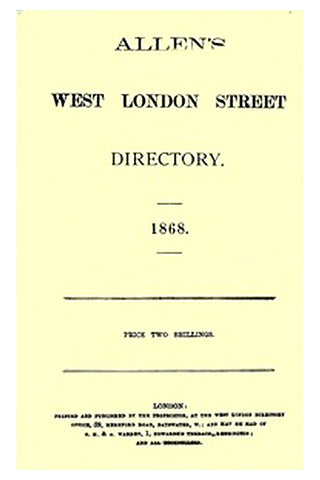Allen's West London Street Directory, 1868