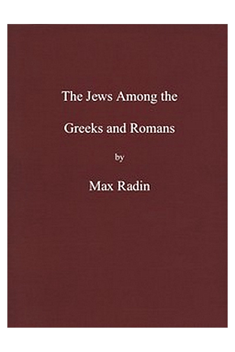 The Jews among the Greeks and Romans