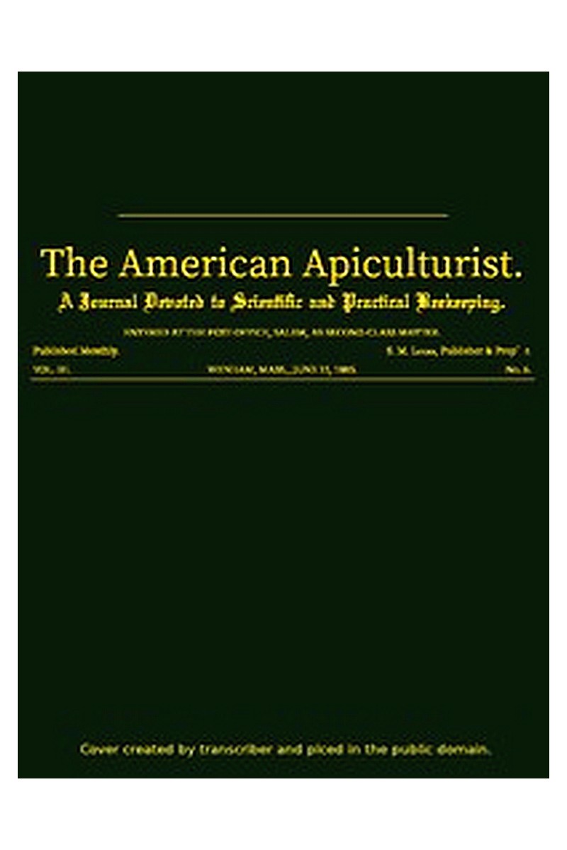 The American Apiculturist. Vol. III. No. 6, June 15, 1885