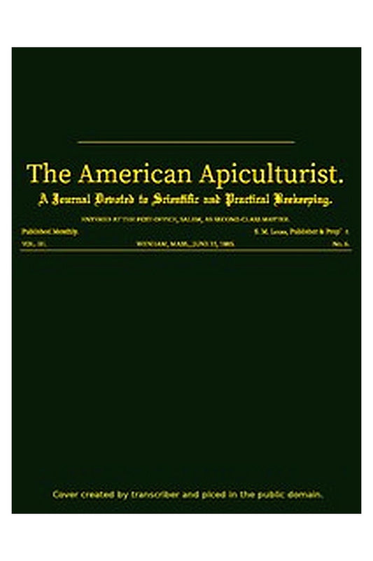 The American Apiculturist. Vol. III. No. 6, June 15, 1885