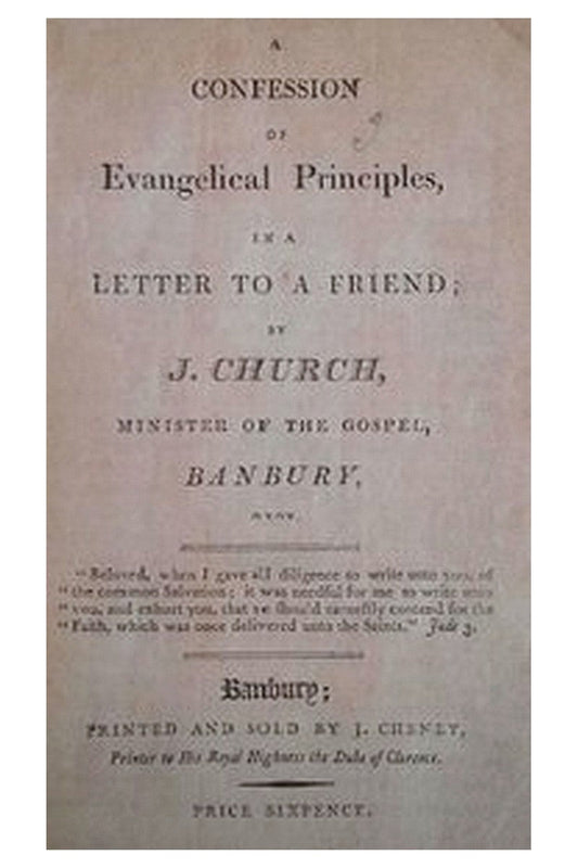 A Confession of Evangelical Principles