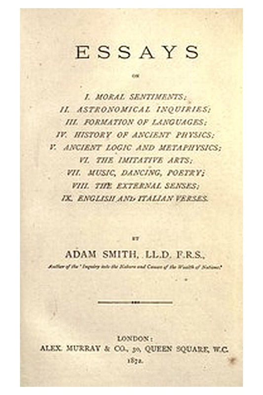 The Essays of Adam Smith