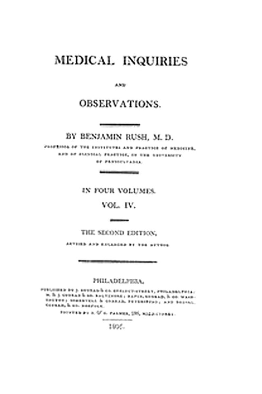 Medical Inquiries and Observations, Vol. 4

