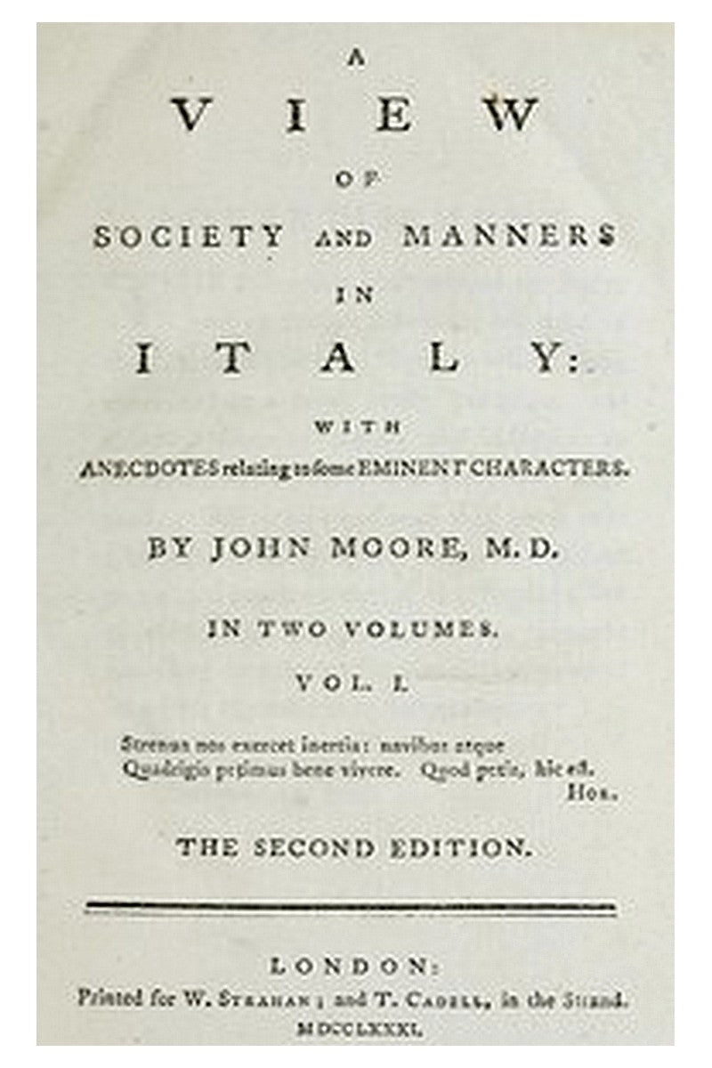 A View of Society and Manners in Italy, Volume 1 (of 2)
