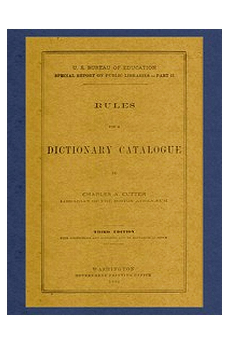 Rules for a Dictionary Catalogue