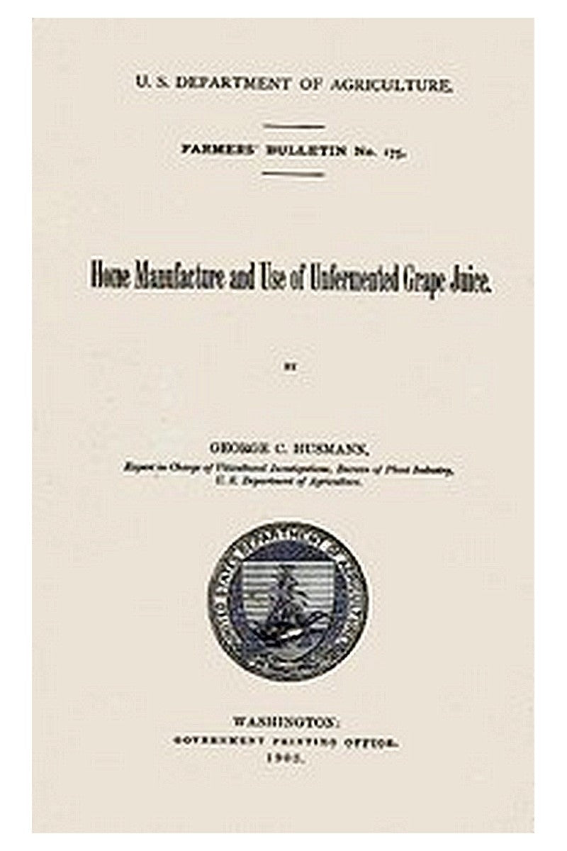 United States Department of Agriculture Farmers' Bulletin No. 175