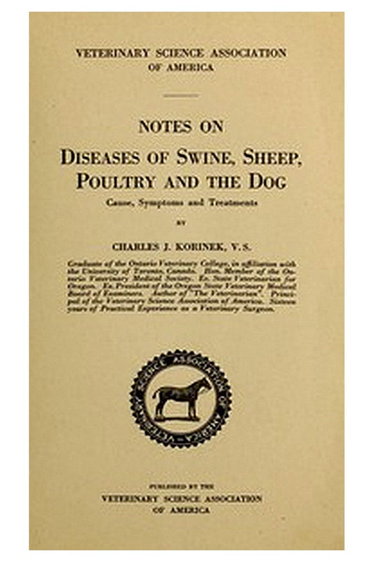 Notes on Diseases of Swine, Sheep, Poultry and the Dog