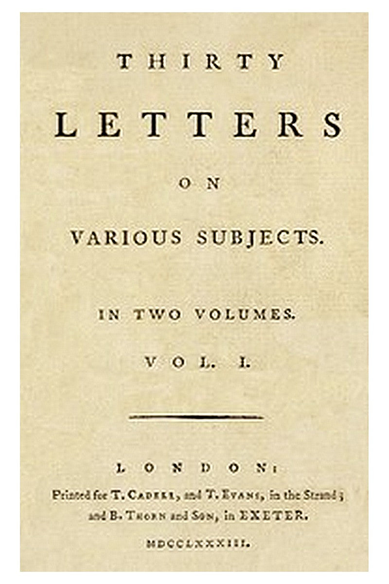 30 Letters on Various Subjects, Vol. 1 (of 2)