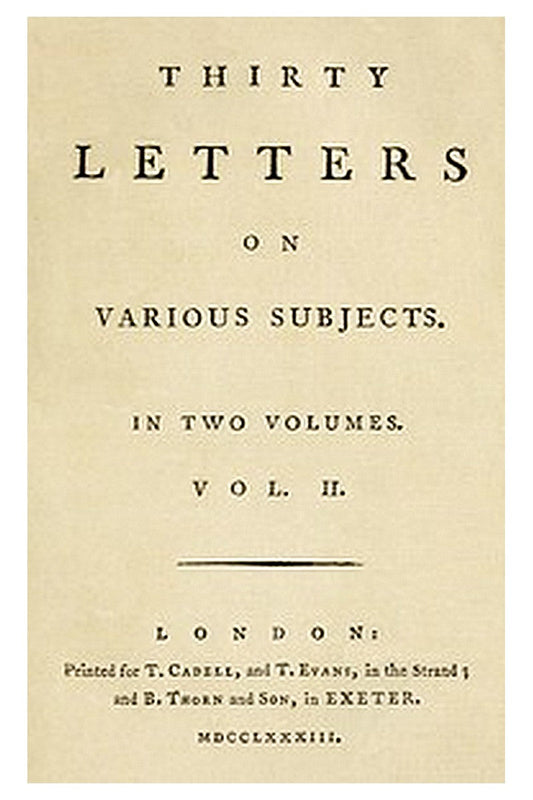 30 Letters on Various Subjects, Vol. 2 (of 2)