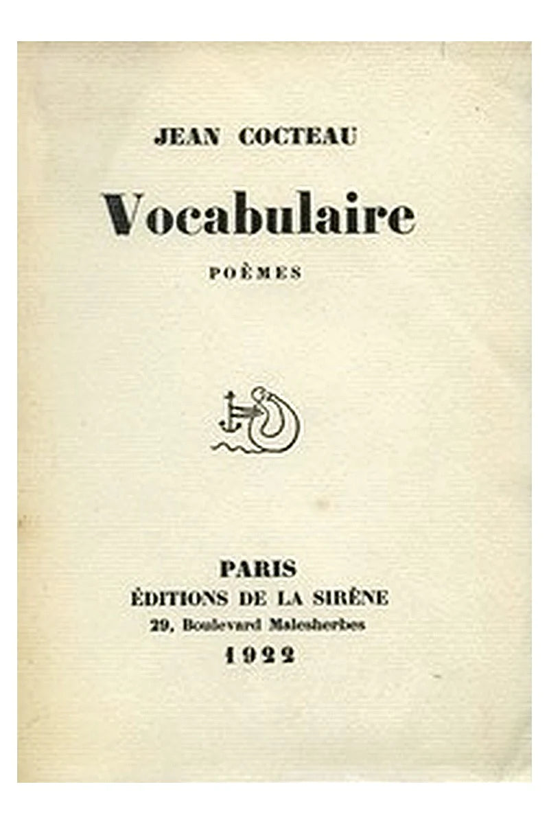 Vocabulaire,  Poèmes