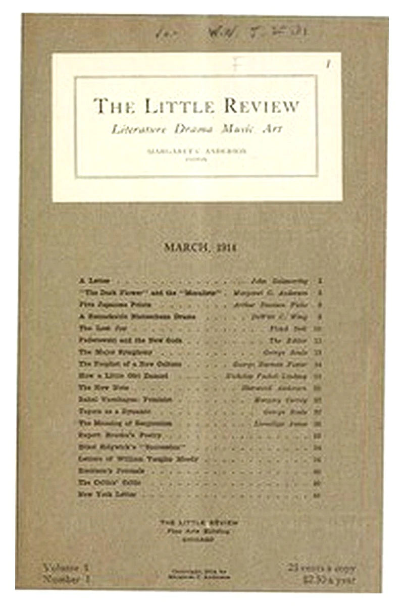 The Little Review, March 1914 (Vol. 1, No. 1)