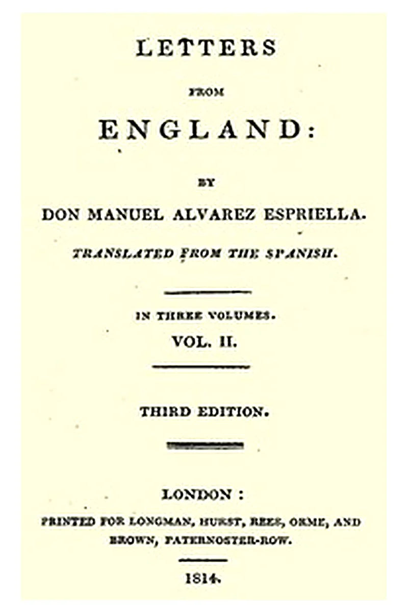 Letters from England, Volume 2 (of 3)