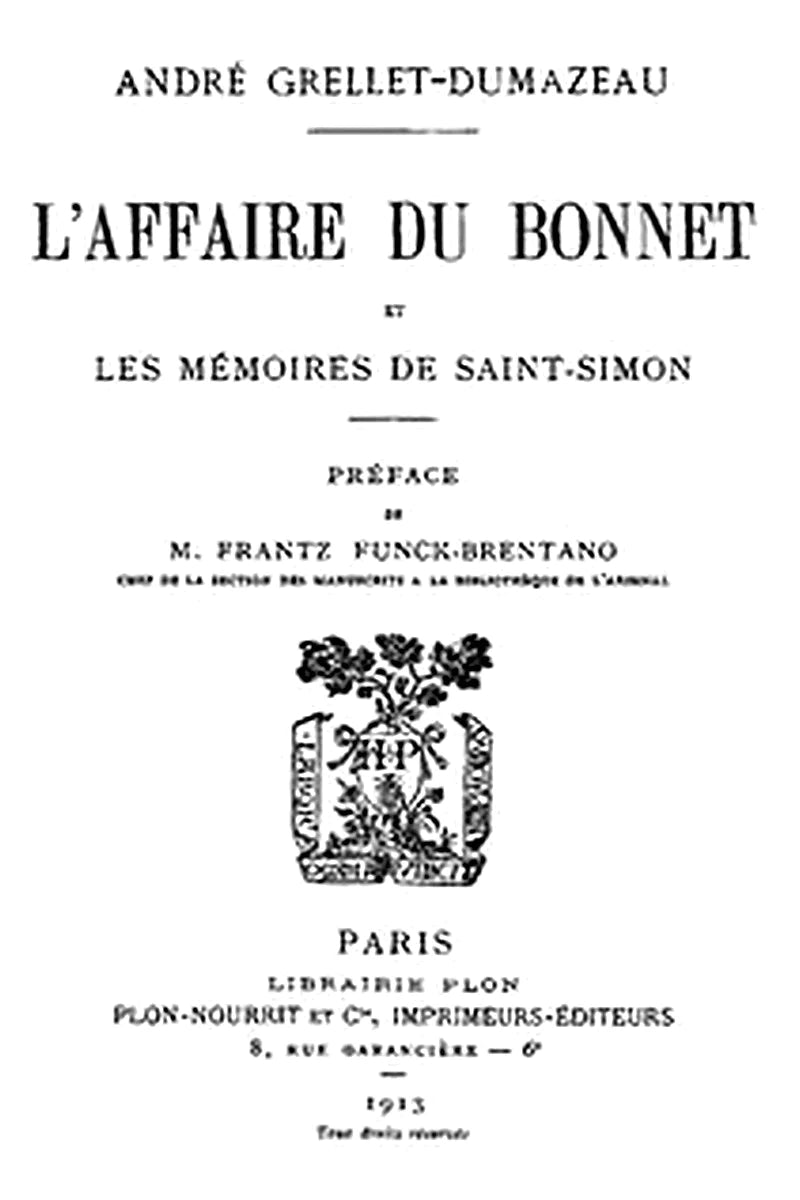 L'affaire du bonnet et les Mémoires de Saint-Simon