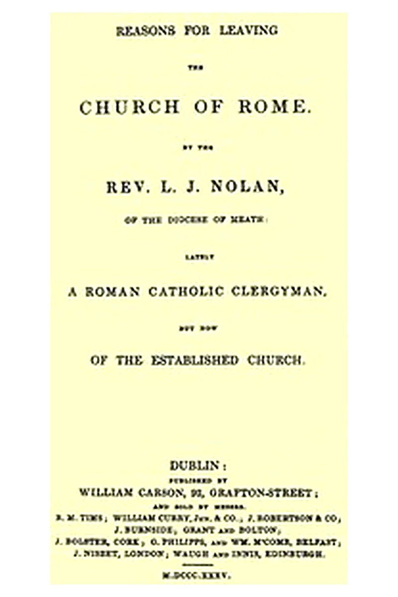 Reasons for Leaving the Church of Rome