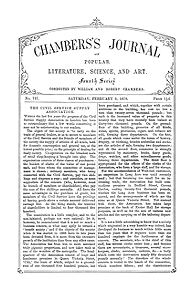 Chambers's Journal of Popular Literature, Science, and Art, No. 737, February 9, 1878