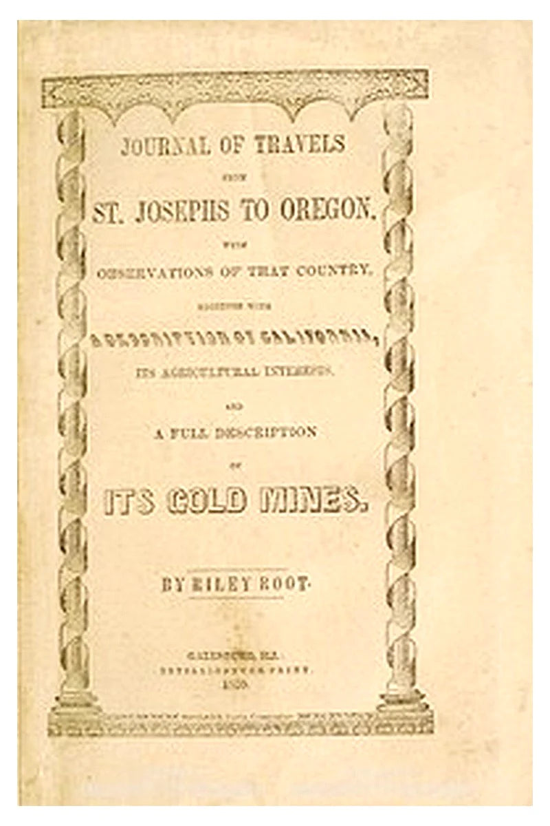Journal of Travels From St. Josephs to Oregon
