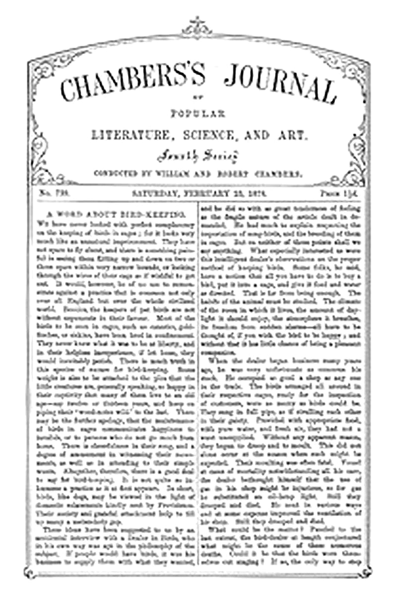 Chambers's Journal of Popular Literature, Science, and Art, No. 739, February 23, 1878