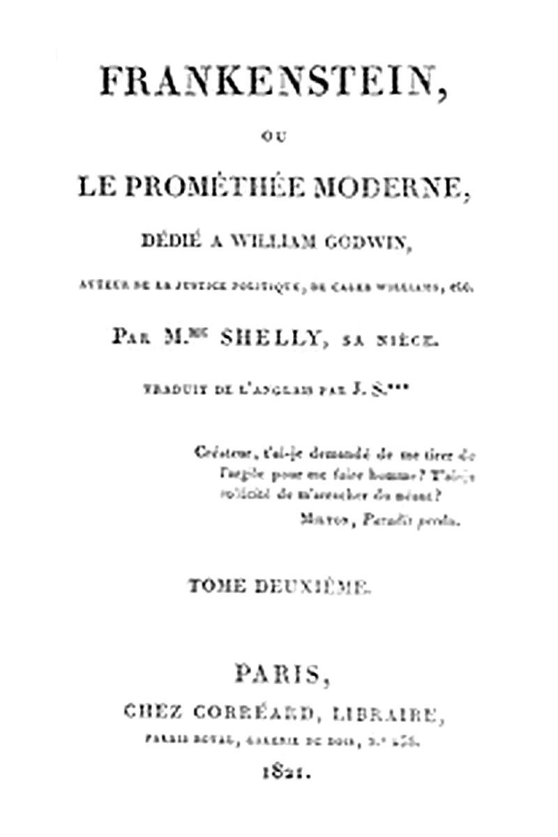 Frankenstein, ou le Prométhée moderne Volume 2 (of 3)