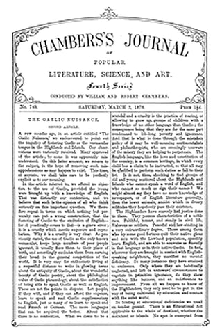 Chambers's Journal of Popular Literature, Science, and Art, No. 740, March 2, 1878