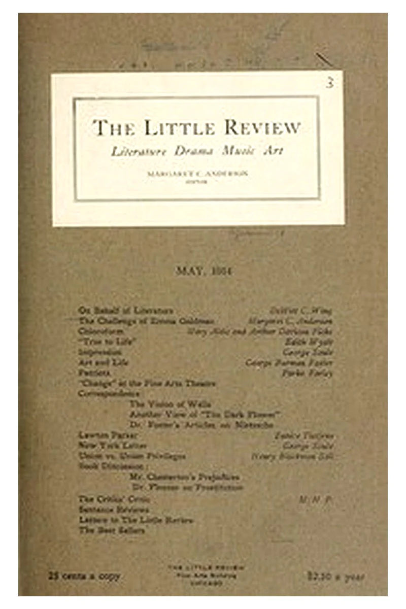 The Little Review, May 1914 (Vol. 1., No. 3)