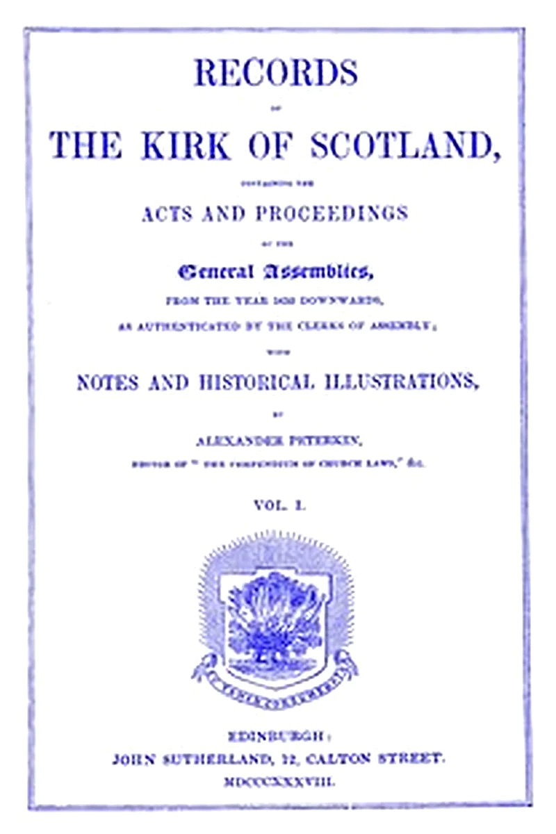 Records of the Kirk of Scotland
