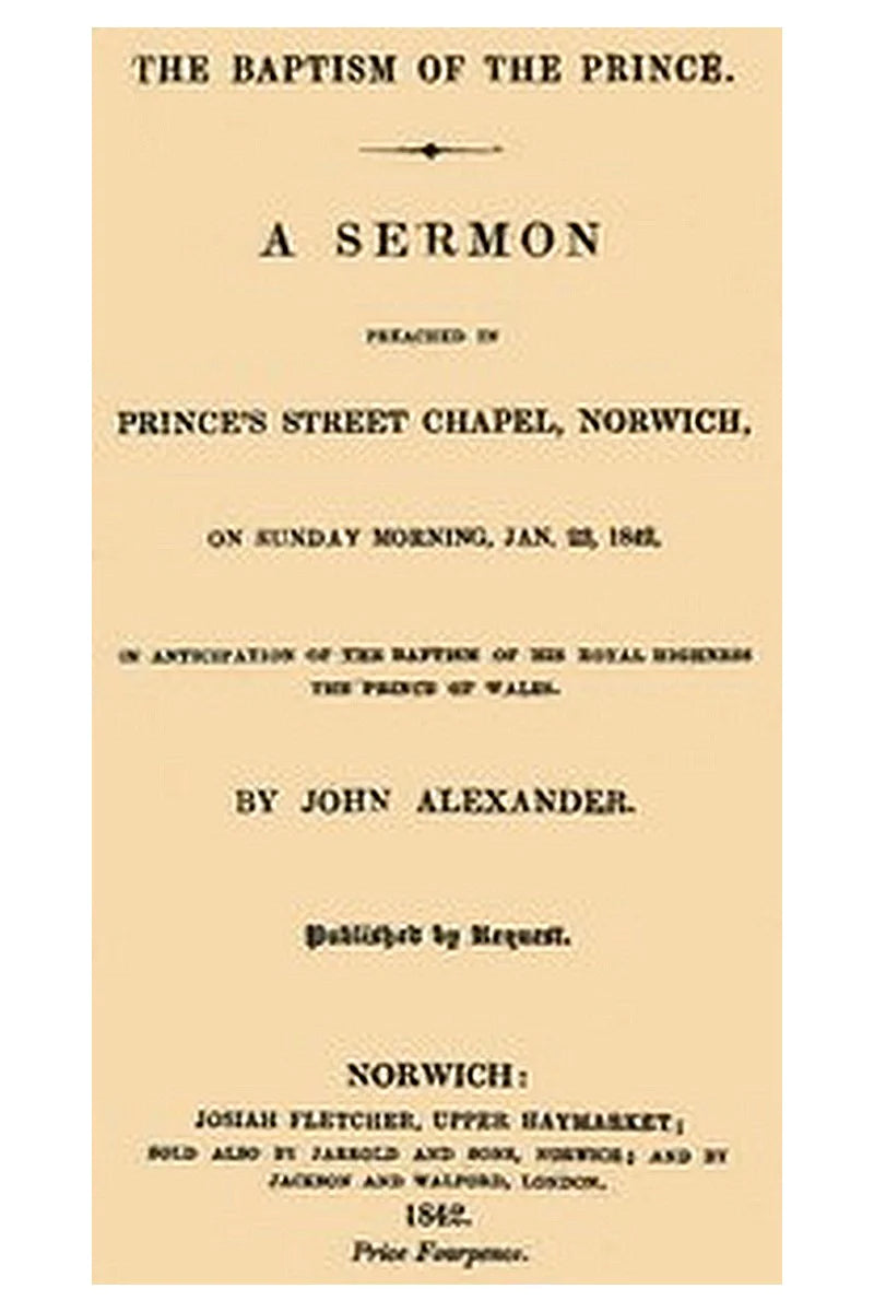 The Baptism of the Prince: A Sermon
