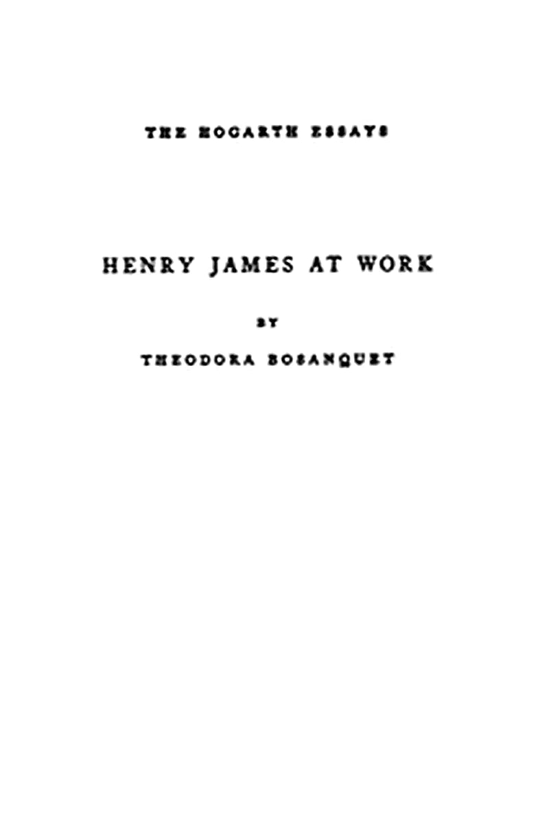 Henry James at Work
