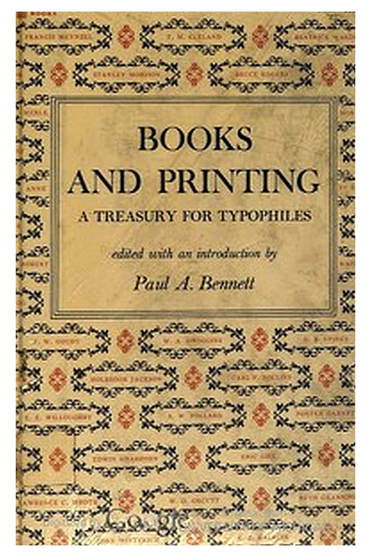 Books and Printing a Treasury for Typophiles