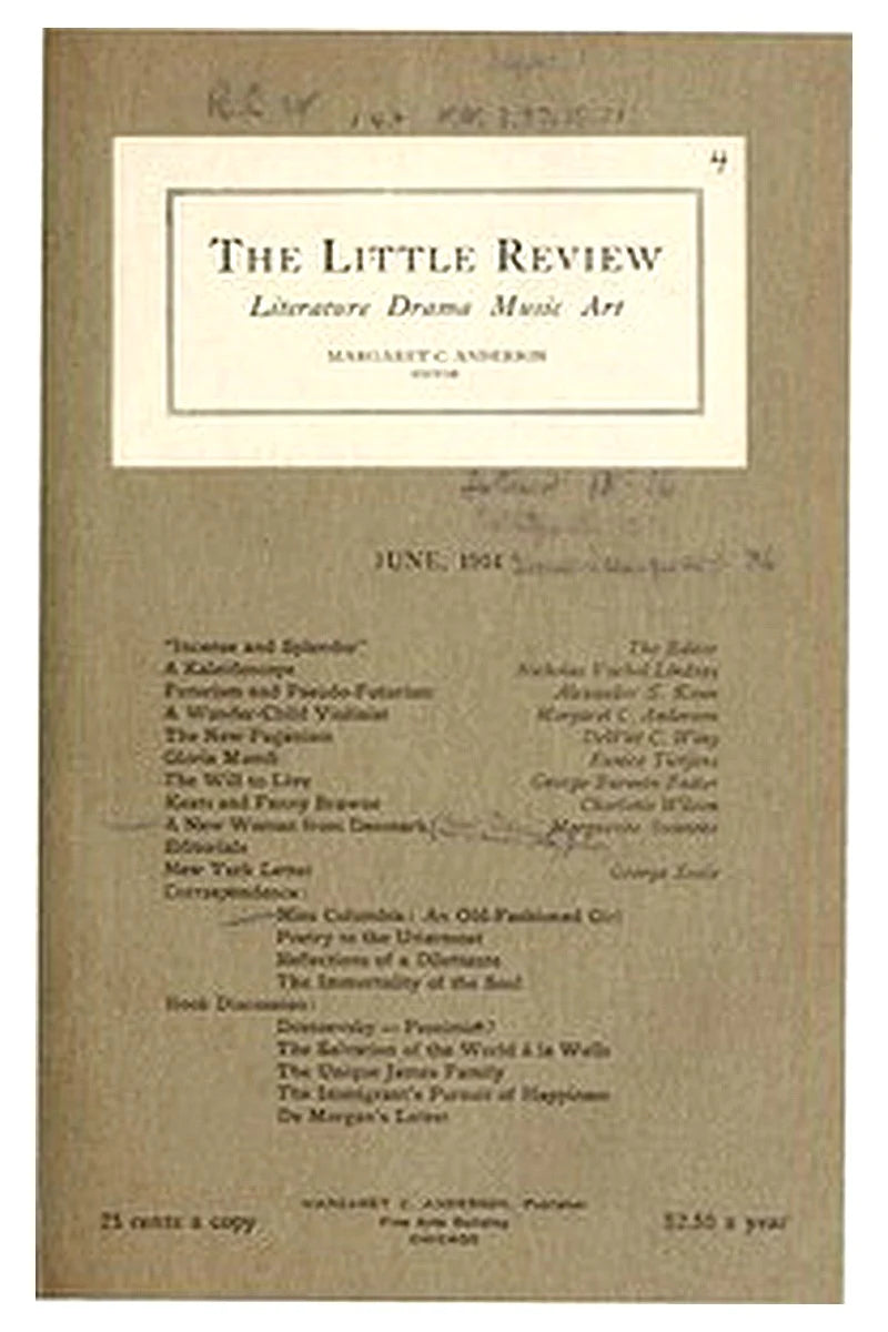 The Little Review, June 1914 (Vol. 1, No. 4)