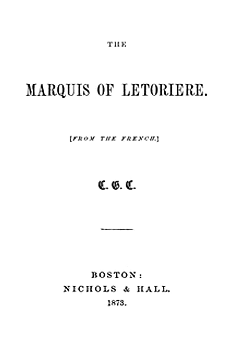 The Marquis of Letoriere