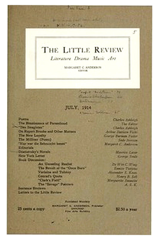 The Little Review, July 1914 (Vol. 1, No. 5)