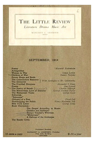 The Little Review, September 1914 (Vol. 1, No. 6)