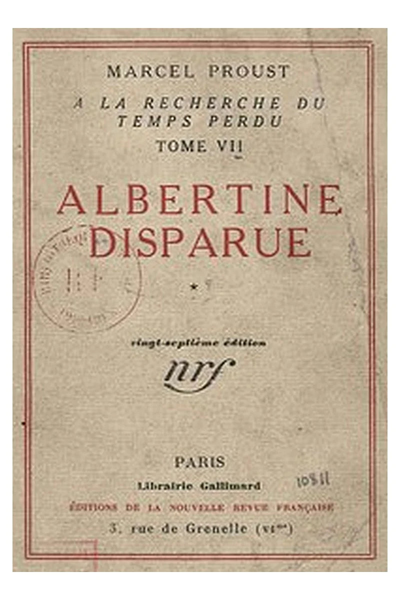 Albertine disparue Vol 1 (of 2)
