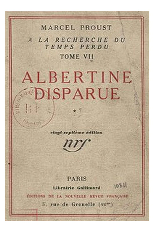 Albertine disparue Vol 1 (of 2)
