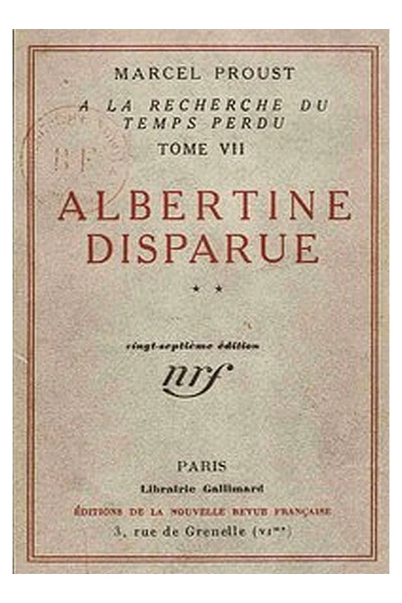 Albertine disparue Vol 2 (of 2)
