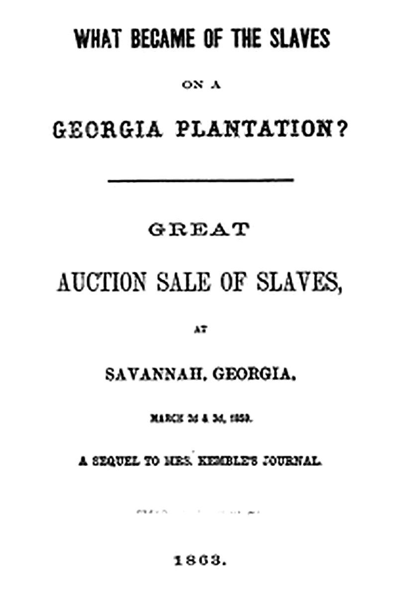 What Became of the Slaves on a Georgia Plantation?