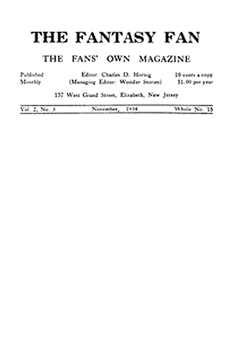 The Fantasy Fan, Volume 2, Number 3, November 1934