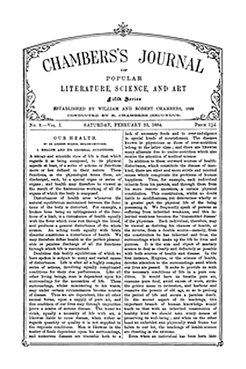 Chambers's Journal of Popular Literature, Science, and Art, Fifth Series, No. 8, Vol. I, February 23, 1884