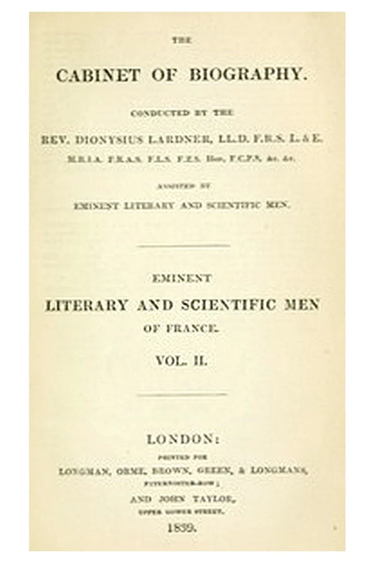 Lives of the most eminent literary and scientific men of France, Vol. 2 (of 2)