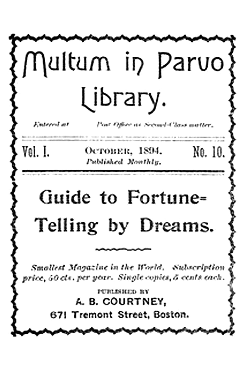 Multum in Parvo Library, Vol. I, No. 10, October, 1894