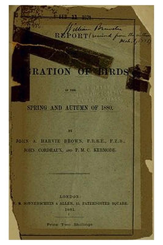 Report on the Migration of Birds in the Spring and Autumn of 1880. [Second Report]