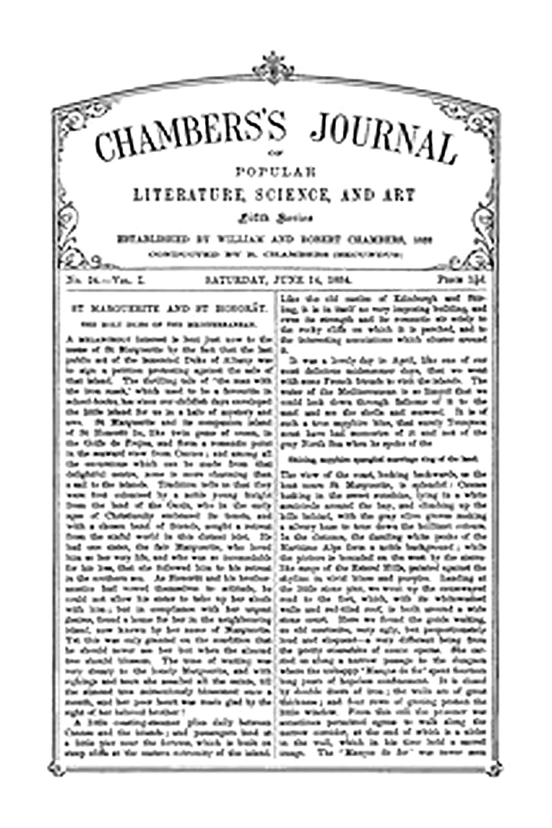 Chambers's Journal of Popular Literature, Science, and Art, Fifth Series, No. 24, Vol. I, June 14, 1884