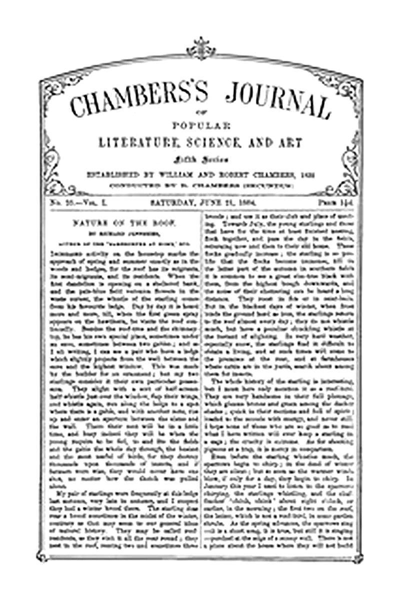 Chambers's Journal of Popular Literature, Science, and Art, Fifth Series, No. 25, Vol. I, June 21, 1884