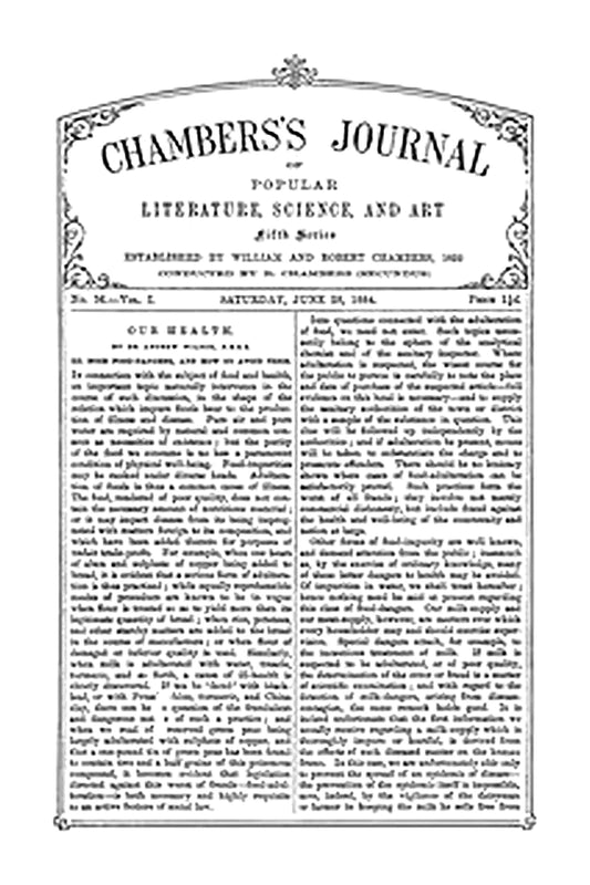 Chambers's Journal of Popular Literature, Science, and Art, Fifth Series, No. 26, Vol. I, June 28, 1884