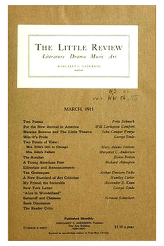 The Little Review, March 1915 (Vol. 2, No. 1)