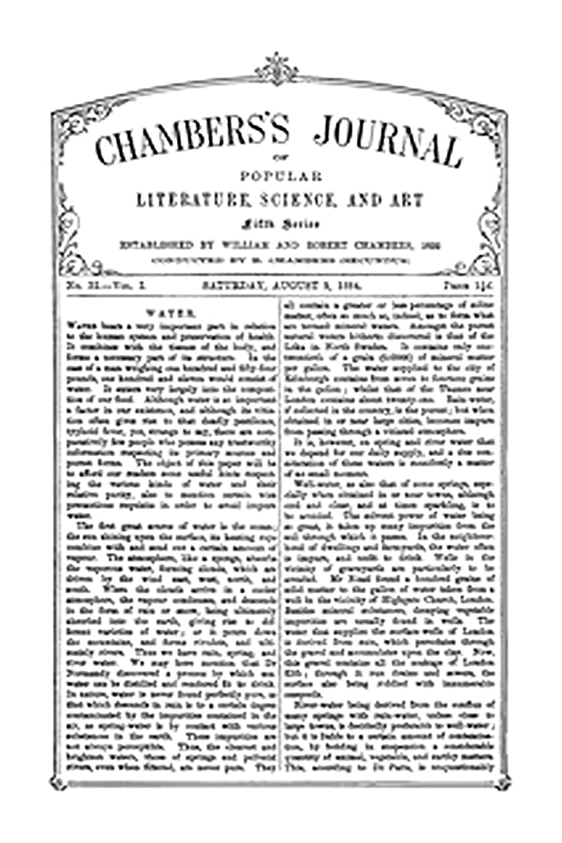 Chambers's Journal of Popular Literature, Science, and Art, Fifth Series, No. 32, Vol. I, August 9, 1884