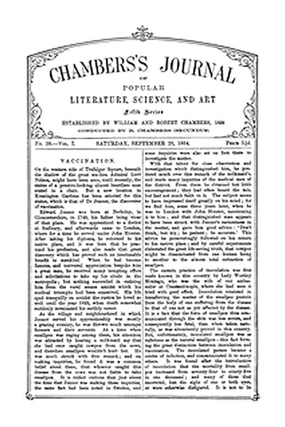 Chambers's Journal of Popular Literature, Science, and Art, Fifth Series, No. 38, Vol. I, September 20, 1884